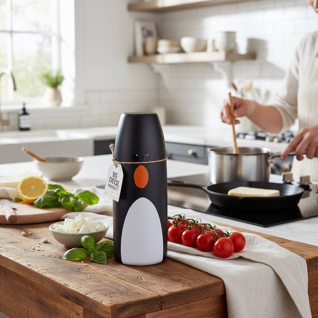 Feather’s McGraw Stainless Steel Water Bottle, black penguin design, double-walled steel, official Aardman merchandise.