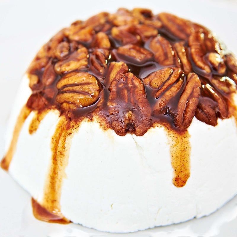 Big Cheese Making Kit goat cheese topped with glazed pecans and syrup drizzle