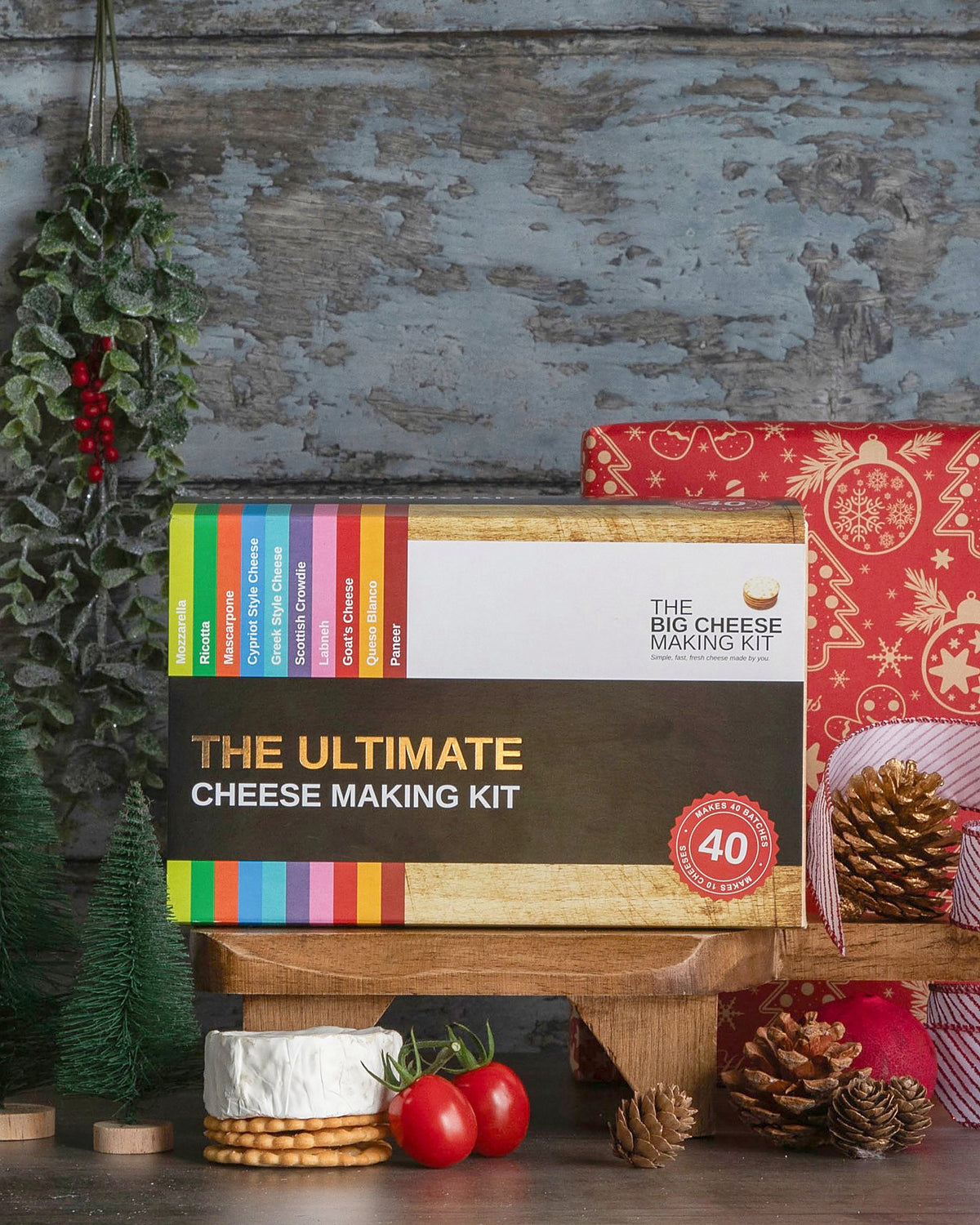The Ultimate Cheese Making Kit wrapped for Christmas