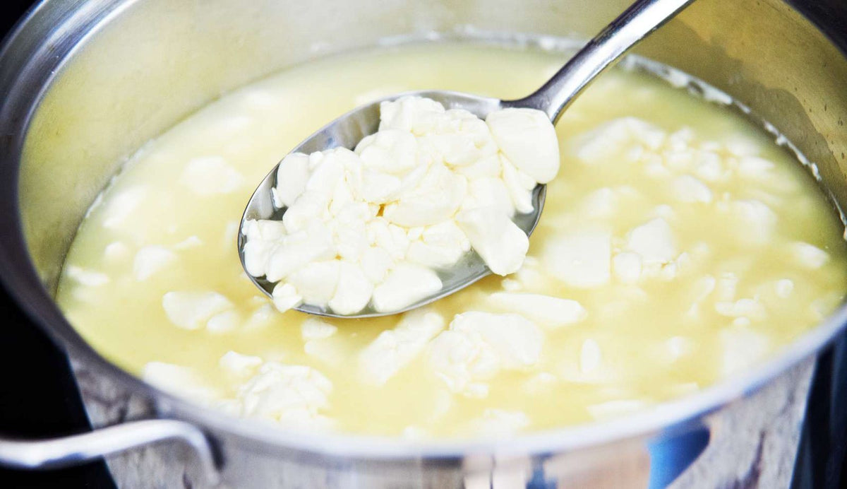 Milk warming in a pan