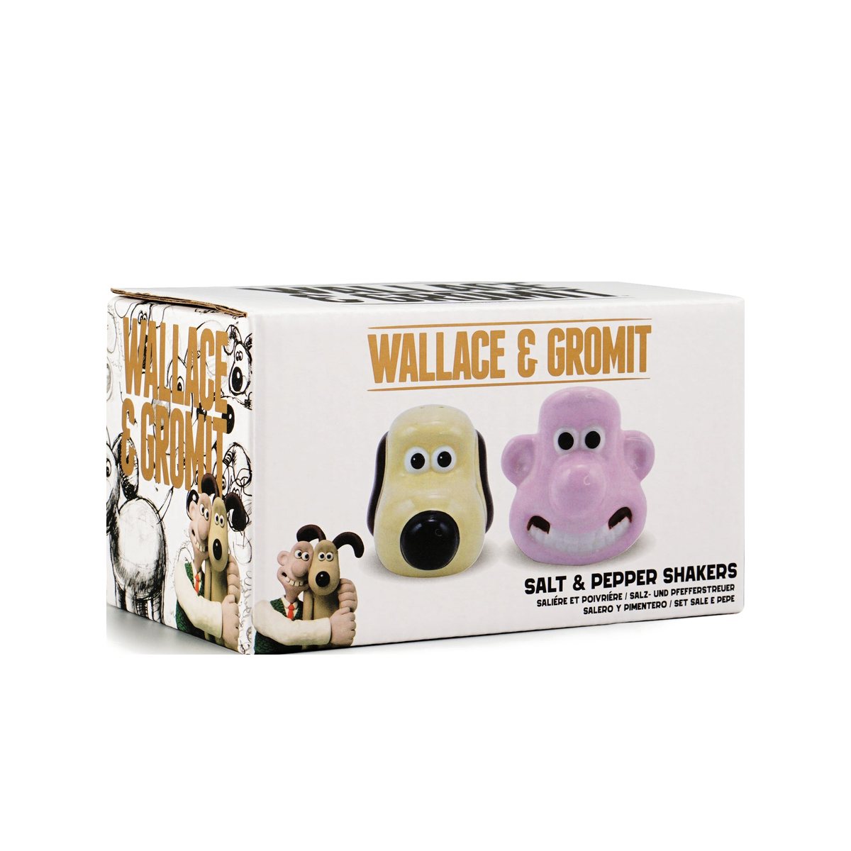 Wallace & Gromit Salt & Pepper Shakers in their gift box