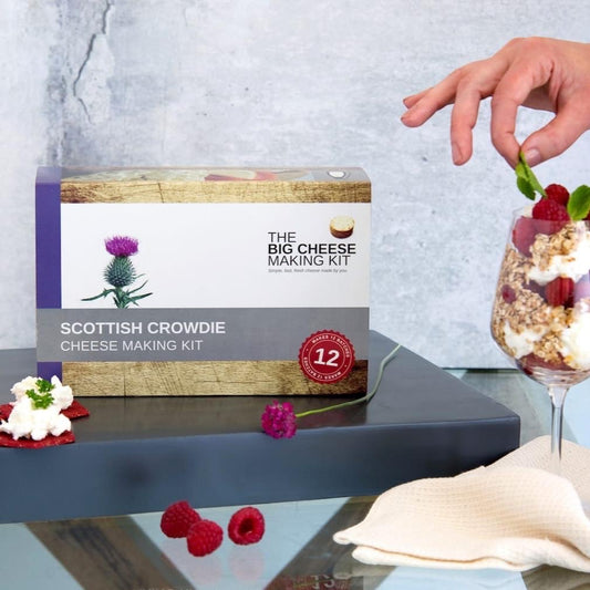 The Big Cheese Making Kit Scottish Crowdie Cheese Making Kit with thistle illustration. Makes 12 batches.